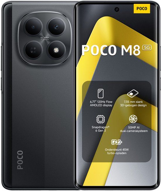 Xiaomi POCO M8 5G - 8 GB RAM - 256 GB - Zwart