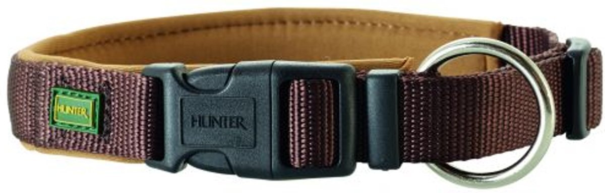 Hunter halsband voor hond neopreen vario plus bruin / caramel 30-35 cmx20 mm