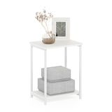 Furinno Industrieel metalen frame bijzettafel, vervaardigd hout, wit/wit, 1-pack