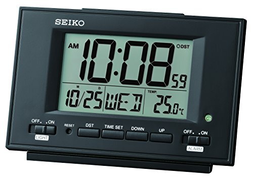 Seiko LCD-wekker met kalender en thermometer