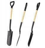 KADAX Spade, drainagespade met D-handgreep, schep van staal, punt schep met steel van hout, tuinspade voor het graven van gaten graven, planten van bomen, struiken (120 cm)