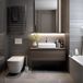 Zeller Set salle de bain/toilettes Stripes - 3x pièces - résine - vert - design rayé