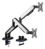 AISENS DT32TSR-297 support de bureau pour 2 écrans, 17-32 pouces, 18 kg, Noir, Blanc