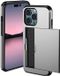 Selected by GSMpunt.nl Hoesje met Kaarthouder Slider Geschikt voor Apple iPhone 14 Pro Max | Pasjeshouder Achterkant | Kaarthouder voor twee á drie pasjes | Grijs