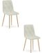 LEOBERT LIBRA Chaises de salle à manger – Lot de 2 – Tissu beige – Pieds en bois – Assise rembourrée confortable – Design moderne – Pour salon, cuisine et salle à manger – Max. 110 kg par chaise