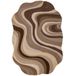 Flair Rugs laagpolig ovale wollen vloerkleed met print 290x200 cm - naturel