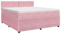 vidaXL Boxspringbed met matras en hoofdeinde, roze, 180 x 200 cm, fluweel