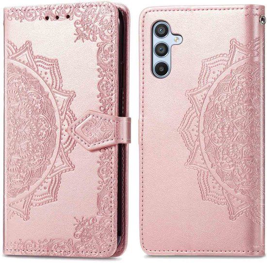 imoshion Hoesje - Geschikt voor Samsung Galaxy A26 - Mandala Bookcase - Rosé Goud