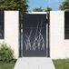 Portail de jardin anthracite 100x125 cm acier motif herbe