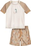 Playshoes - Zwemset - UV Werend - 2-delig - Wilde Dieren - Taupe - Crème - 122/128