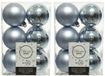 Decoris Boules de Noël - 24 pièces - Gris bleu - 6 cm - Plastique - Mat/Brillant