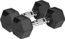 Rebel HEX Serie - Rubberen Gecoate Gietijzeren Halters - 2x6kg - Hexagonaal - Zwart