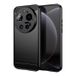 Xiaomi Coque Xiaomi 17 Ultra en TPU Brossé - Fibre de Carbone - Noire