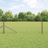Grillage hexagonal avec poteaux 25 x 0,4 m Acier revêtu de PVC Gris