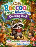 Cozy Raccoon Forest Adventures Coloring Book