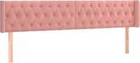 vidaXL Hoofdbord met randen 203x16x78/88 cm fluweel roze