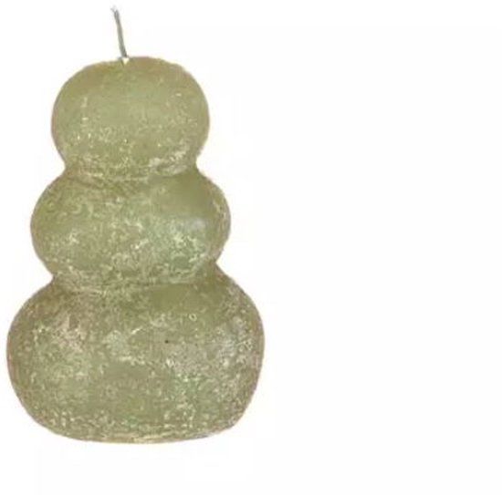 Hortus Pebble candle d7xh9,5 cm, groen