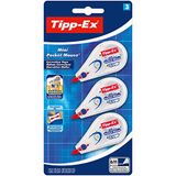 Tipp-ex Mini Pocket Mouse Correctieroller - Correctielint 6m x 5mm - Blister van 3 stuks, wit