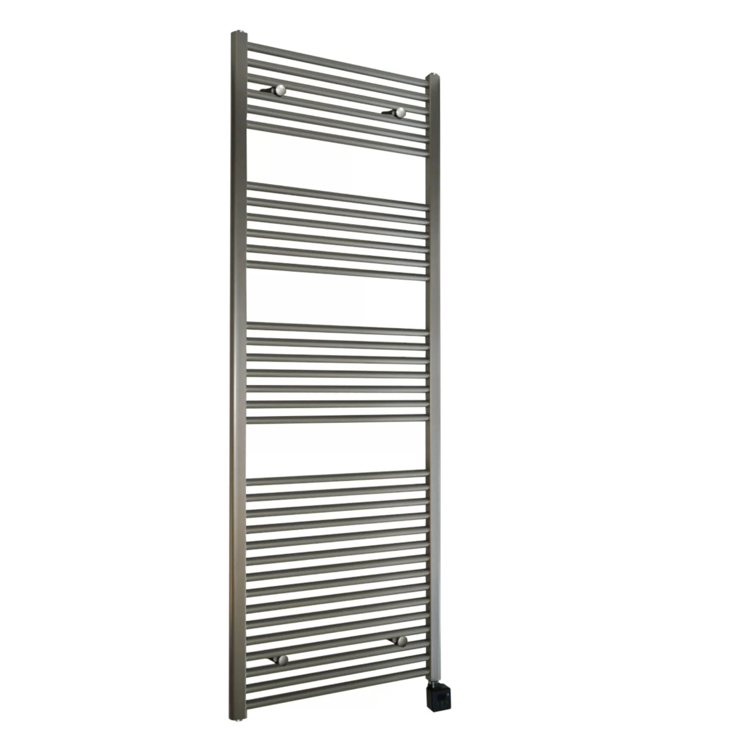 Sanicare Elektrische design radiator sanicare plug & play 172x45 cm chroom 435 watt met chroom thermostaat en bluetooth links