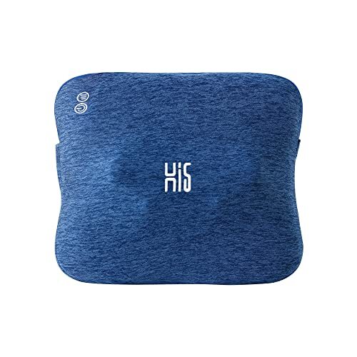 Hi5 Bravo Shiatsu-massagekussen met warmtefunctie, automatische uitschakeling, wasbare overtrek voor schouders, nek, rug en benen, donkerblauw
