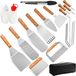 Set d'accessoires de grill en acier inoxydable, 20 pièces, professionnel, avec spatule et sac de transport