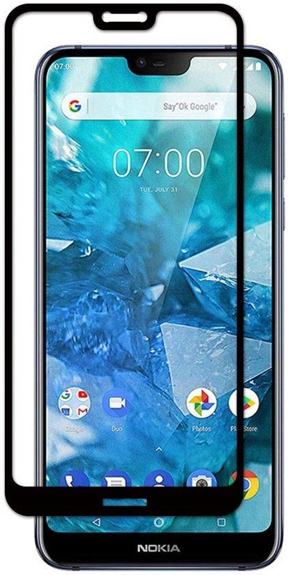 Ntech Nokia 7.1 full cover Screen Protector - Tempered Glass - Zwart