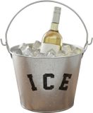 Gerimport IJsemmer / bierkoeler met handvat - 5 Ltr - Metaal - Zilver