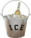 Gerimport Seau à glace / refroidisseur de bière avec poignée - 5 Ltr - Métal - Argent