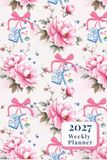 2027 Weekly Planner: Pink Floral Chinoiserie Mahjong Themed Appointment Book