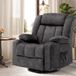 COMHOMA Fauteuil réglable avec repose-pieds et porte-gobelets - Gris