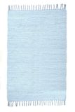 THEKO Dhurry tapijt van 100% katoen plat geweven tapijt Happy Cotton handgeweven lichtblauw 60x120 cm