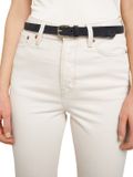 Tom Tailor Denim - TTMEGHAN smalle leren riem met afgeronde gesp - Maat 95 - black uni