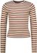 Vingino Icon Stripe Top Meisjes T-shirt Korte mouw Katoen Elastaan 152 Macroon white