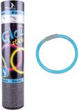 Funny Fashion Glow in the dark armbandjes - 100x - blauw - 25 cm - neon glow - oplichtende sieraden