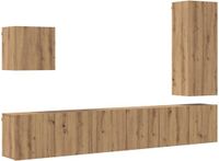vidaXL TV Wandmeubel 5 Stuks Ambachtelijk Eiken Bewerkt Hout