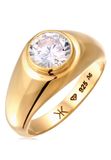 KUZZOI - Ring Heren Unisex Zirkonia Kristallen Wit 925 Sterling Zilver