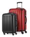 HAUPTSTADTKOFFER Alex - 2-delige kofferset harde schaal glanzend, middelgrote koffer 65 cm + handbagage 55 cm, 74 + 42 liter, TSA, rood-zwart