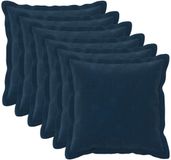 vidaXL Kussensloop 6 stuks HOUTEN Blauw 40 x 40 cm Katoensatijn Fleece