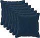 vidaXL Kussensloop 6 stuks HOUTEN Blauw 40 x 40 cm Katoensatijn Fleece