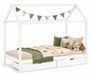 Homestyle4u Kinderbed - 90x200 cm - Huisbed - met bedlade - Wit