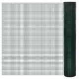vidaXL Kippengaas 10x1 m gegalvaniseerd staal met pvc-coating groen