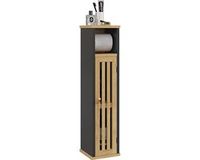 Homcom Badkamerkast Hout 18x18x75cm Zwart
