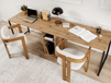 TWINNA Bureau 2 personnes 240 cm pin atlantique/noir
