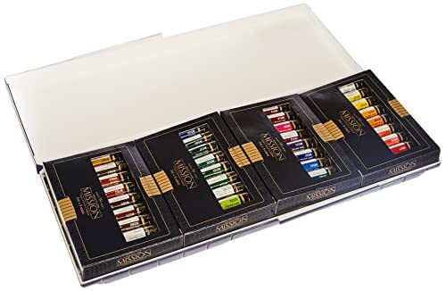 Honsell Mijello Mission Gold Set, Met Palet, Geavanceerde Aquarelverf, Intensieve Helderheid, Zonder Kobalt- Of Cadmiumpigmenten, Meerkleurig, 36 x 7 ml