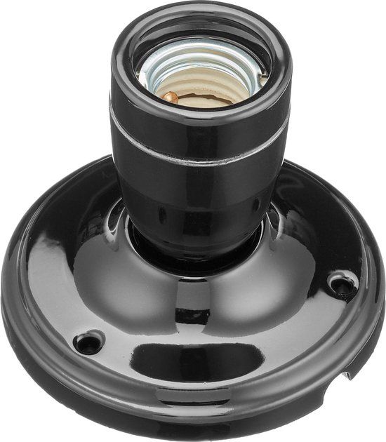 Perluci Segula 10302 Montageset Muur Zwart Porselein E27