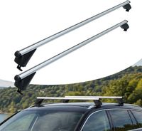 Relaxdays Dakdragers - set van 2 - 124 cm - zilver