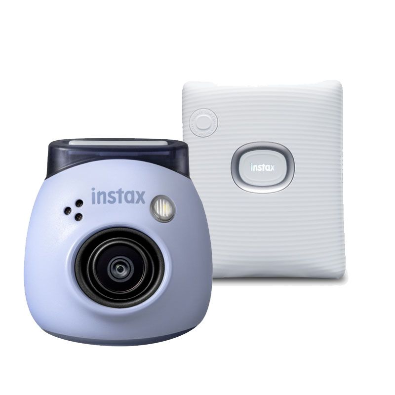 Fujifilm INSTAX PAL Digital Camera - Lavender Blue + SQUARE Link Printer - White