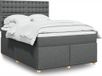Maison Exclusive - Lit boxspring avec matelas, gris foncé, 140 x 190 cm, textile