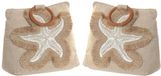 Atmosphera Stopper de porte Beachhouse - 2x - étoile de mer - 1 kg - coton - 18 x 11 x 16 cm - nautique / plage