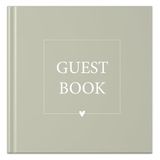 Fyllbooks - Guestbook - Invulboek Gastenboek - Geschikt voor: Bruiloft, Huwelijk, Jubileum, Verjaardag of andere gelegenheid - Olijfgroen - 96 Pagina's